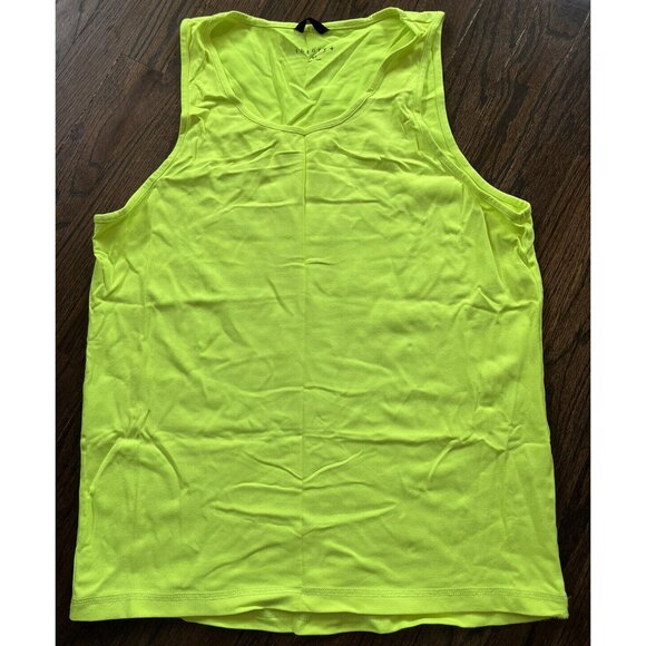 Theory + Tank Top Lime Green Scoop Neck Sleevless Stretch Tee Womens Size S/P - Picture 1 of 6